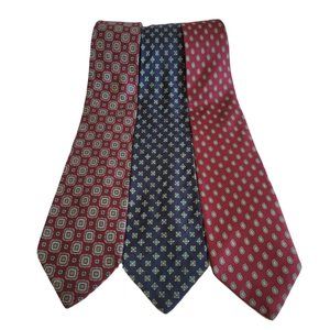 Amherst & Brock Italian Silk Ties 3-Pack Red & Blue Necktie